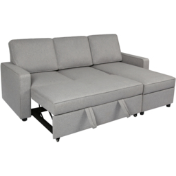 Selene 3 Seater Light Grey Linen Corner Sofa Bed - Home Garden Direct - Wilko - thumbnail 5