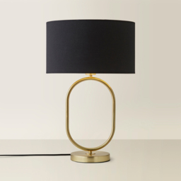 ValueLights Antonia Black with Gold Inner Drum Shade Brushed Gold Oval LED Table Lamp - Size: 42.3 x 25 x 25cm - Wilko - thumbnail 6