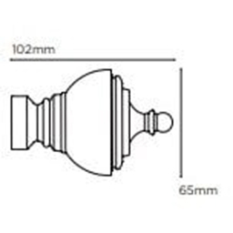 New Edge Blinds 70cm Fixed Length Antique Brass Eyelet Metal Curtain Pole Set with Vienna Finial - Wilko - thumbnail 5