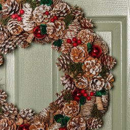 Samuel Alexander YuleFest Christmas Wreath with Baubles and Snow Tipped Pine Cones 50cm - Size: 50 x 7 x 7cm - Multi - Wilko - thumbnail 5