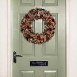 Samuel Alexander YuleFest Christmas Wreath with Baubles and Snow Tipped Pine Cones 50cm - Size: 50 x 7 x 7cm - Multi - Wilko - thumbnail 6