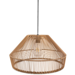 ValueLights Rattan Outdoor Solar Overhead Pendant Light - Size: 22 x 40 x 40cm - Brown - Wilko