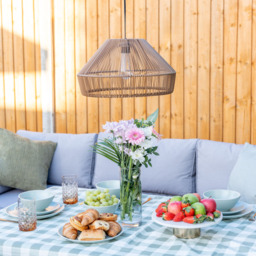 ValueLights Rattan Outdoor Solar Overhead Pendant Light - Size: 22 x 40 x 40cm - Brown - Wilko - thumbnail 4