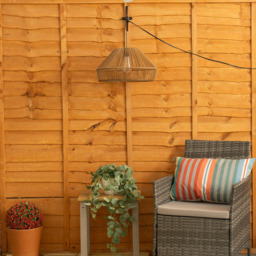 ValueLights Rattan Outdoor Solar Overhead Pendant Light - Size: 22 x 40 x 40cm - Brown - Wilko - thumbnail 5