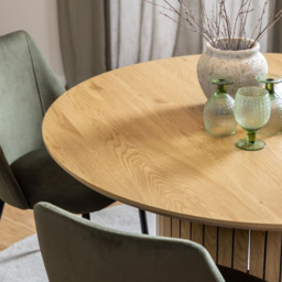 Florence Yale 4 Seater Round Dining Table Oak - Brown - Furniture To Go - Wilko - thumbnail 6