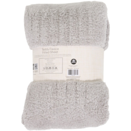 Soft Teddy Fleece Fitted SheetSilver - Winter Collection - Wilko - thumbnail 3