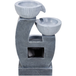 Living and Home 3-Tier Stone Effect Cascading Bowl Solar LED Water Feature - Size: 46 x 22 x 19cm - Grey - Wilko - thumbnail 5