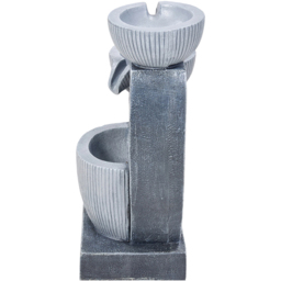 Living and Home 3-Tier Stone Effect Cascading Bowl Solar LED Water Feature - Size: 46 x 22 x 19cm - Grey - Wilko - thumbnail 3