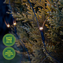 GardenKraft Warm White 100 LED Timer Net Light - Size: 20.5 x 10 x 8cm - Multi - Wilko - thumbnail 7