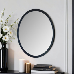 Yearn Classic Black Oval Mirror 55 x 45cm - Wilko - thumbnail 3