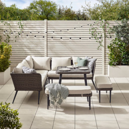 Furniturebox Capri Rattan 9 Seater Corner Dining Sofa Set Grey - Wilko - thumbnail 7