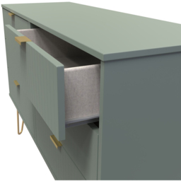Crowndale 6 Drawer Reed Green Wide Chest of Drawers Ready Assembled - Wilko - thumbnail 7