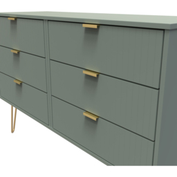 Crowndale 6 Drawer Reed Green Wide Chest of Drawers Ready Assembled - Wilko - thumbnail 6