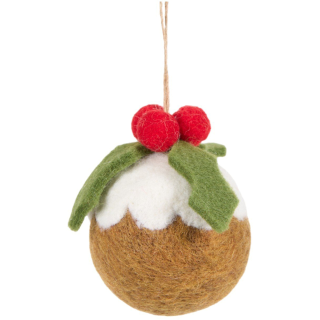 Christmas Pudding Hanging Decoration Brown - Sleigh Bells Ring - Wilko - image 1