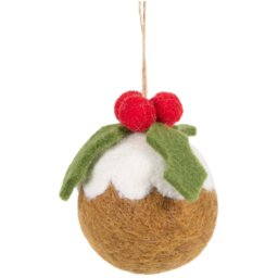 Christmas Pudding Hanging Decoration Brown - Sleigh Bells Ring - Wilko - thumbnail 1