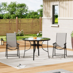 Living and Home 2 Seater Round Outdoor Dining Set - Black - Wilko - thumbnail 6