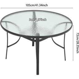 Living and Home 2 Seater Round Outdoor Dining Set - Black - Wilko - thumbnail 7