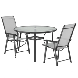 Living and Home 2 Seater Round Outdoor Dining Set - Black - Wilko - thumbnail 3