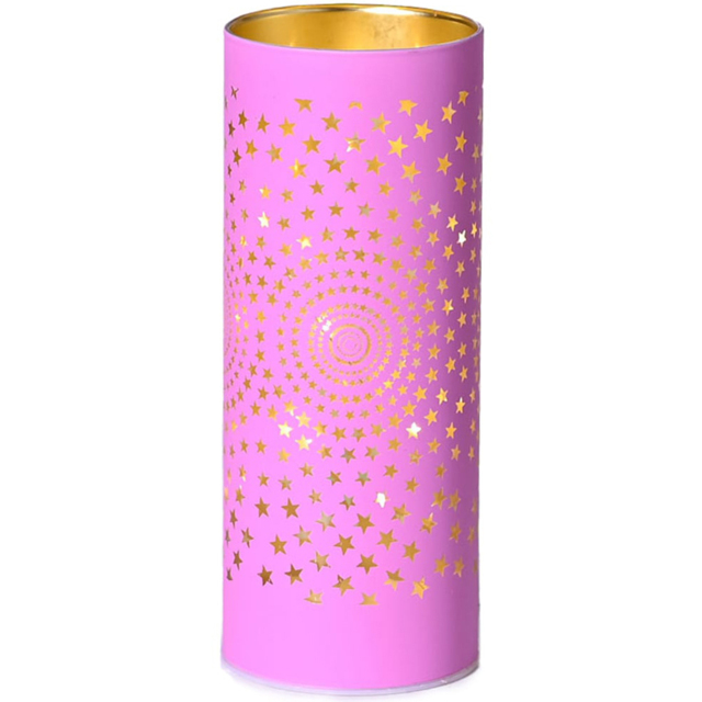 The Christmas Gift Co Pink Large Starburst LED Light Tube - Size: 8 x 8 x 20cm - The Christmas Gift Co. - Wilko - image 1