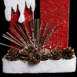 Shatchi Red Glitter Foam Snow Covered Pre Lit Twin Candles Christmas Decoration 41cm - Size: 41 x 23 x 4cm - Wilko - thumbnail 4