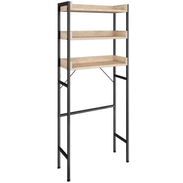 Tectake Seattle 3 Shelf Oak Sonoma Industrial Wood Shower Caddy - Size: 165 x 63 x 25cm - Brown - Wilko - image 1