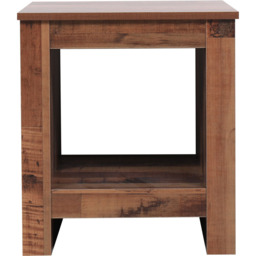 FurnitureHMD Single Shelf Industrial Style Wooden Side Table - Size: 50 x 45 x 45cm - Brown - Wilko - thumbnail 4