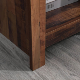 FurnitureHMD Single Shelf Industrial Style Wooden Side Table - Size: 50 x 45 x 45cm - Brown - Wilko - thumbnail 5