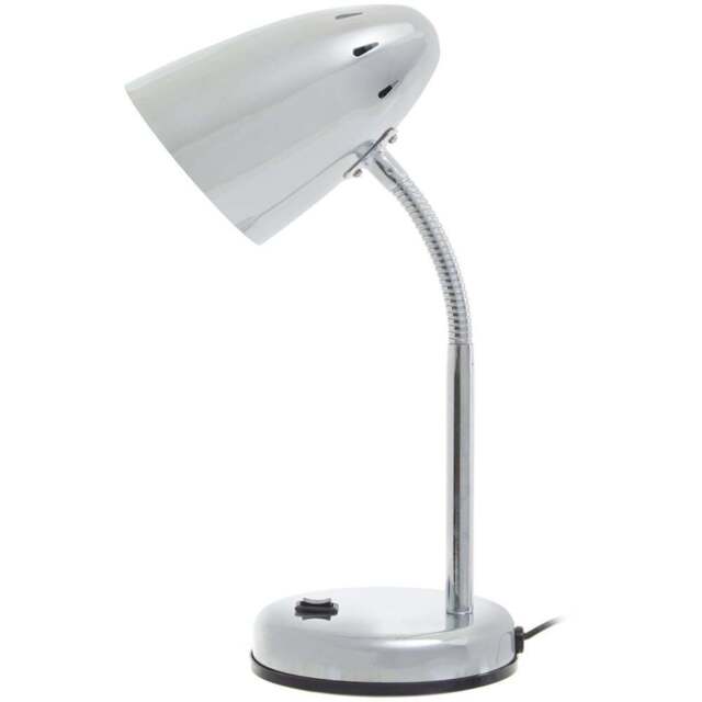 Premier Housewares Flexi Chrome Desk Lamp - Size: 13 x 13 x 37cm - Silver - Wilko - image 1