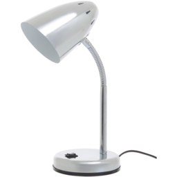 Premier Housewares Flexi Chrome Desk Lamp - Size: 13 x 13 x 37cm - Silver - Wilko - thumbnail 3