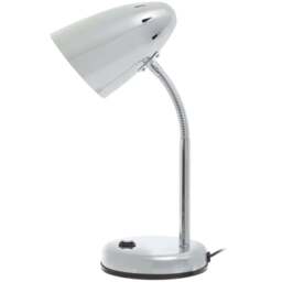 Premier Housewares Flexi Chrome Desk Lamp - Size: 13 x 13 x 37cm - Silver - Wilko