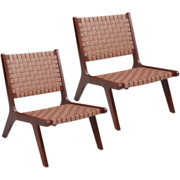 Costway Set of 2 Brown Accent Chair - Size: 99 x 90 x 19cm - Wilko - thumbnail 3
