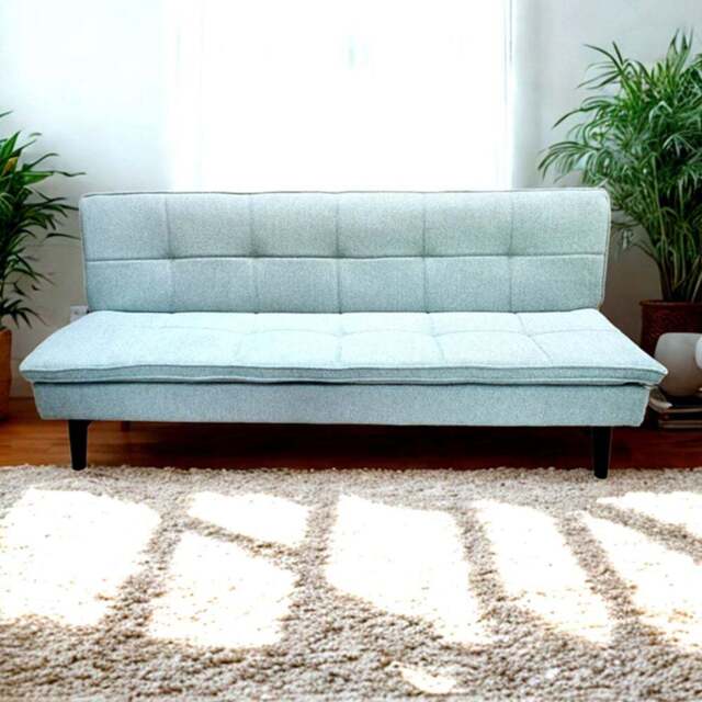 DS Living The Fermo 2 Seater Silver Fabric Sofa Bed - Wilko - image 1