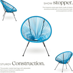 tectake Santana 2 Seater Blue Bristo Set - Wilko - thumbnail 4