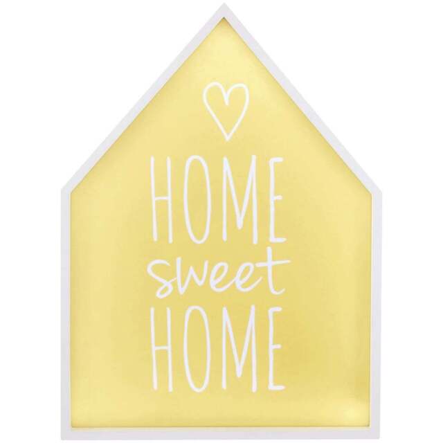 Premier Housewares Home Sweet Home LED Light Box - Size: 27 x 6 x 39cm - Yellow - Wilko - image 1