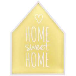 Premier Housewares Home Sweet Home LED Light Box - Size: 27 x 6 x 39cm - Yellow - Wilko