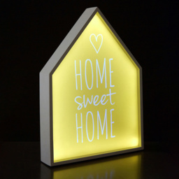 Premier Housewares Home Sweet Home LED Light Box - Size: 27 x 6 x 39cm - Yellow - Wilko - thumbnail 3