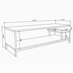 Decorotika Reilly 2 Shelf Gold and Anthracite TV Unit - Size: 38 x 120 x 45cm - Multi - Wilko - thumbnail 7