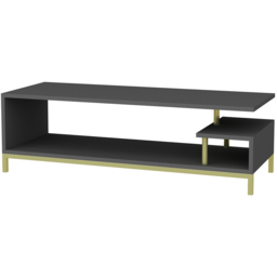Decorotika Reilly 2 Shelf Gold and Anthracite TV Unit - Size: 38 x 120 x 45cm - Multi - Wilko - thumbnail 3