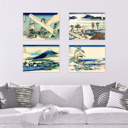 Artery8 Hokusai Views Mount Fuji Tea House Totomi Umezawa Wall Art Print 30 x 41cm 5 Pack - Size: 40.5 x 30.5 x 0.3cm - Multi - Wilko - thumbnail 3
