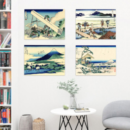Artery8 Hokusai Views Mount Fuji Tea House Totomi Umezawa Wall Art Print 30 x 41cm 5 Pack - Size: 40.5 x 30.5 x 0.3cm - Multi - Wilko - thumbnail 5