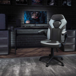 FWStyle X10 Black and Grey Faux Leather Racer Style Gaming Chair - Size: 117 x 67 x 63cm - Wilko - thumbnail 5