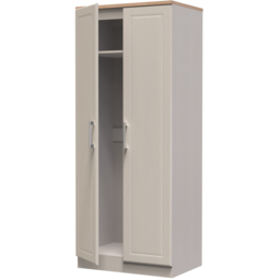 Crowndale Kent Ready Assembled 2 Door Kashmir Ash and Modern Oak Wardrobe - White - Wilko - thumbnail 7