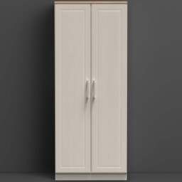 Crowndale Kent Ready Assembled 2 Door Kashmir Ash and Modern Oak Wardrobe - White - Wilko - thumbnail 1