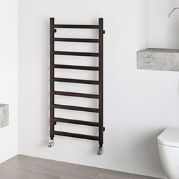 Terma Simple Heban Black Heated Towel Rail 1350 BTU 1080 x 500mm - Size: 108 x 50 x 7.2cm - Wilko - thumbnail 3