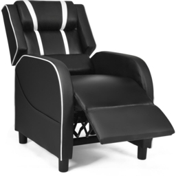 Costway White Adjustable Gaming Chair with Headrest - Size: 76 x 66 x 58cm - Wilko - thumbnail 4