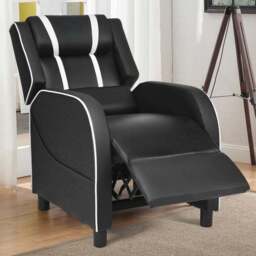 Costway White Adjustable Gaming Chair with Headrest - Size: 76 x 66 x 58cm - Wilko