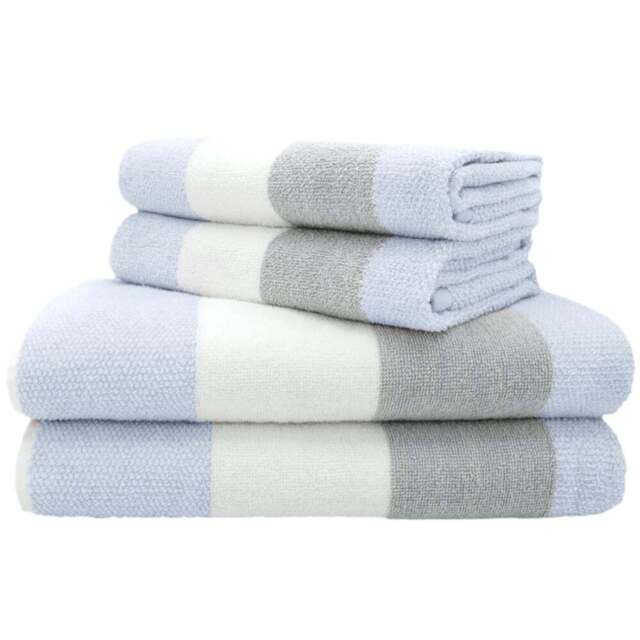 Velosso Weston Blue Strip Hand Towel Set of 2 - Wilko - image 1