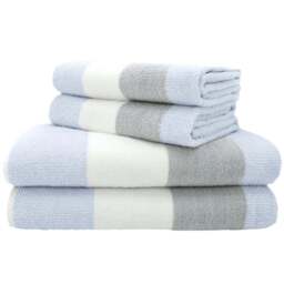 Velosso Weston Blue Strip Hand Towel Set of 2 - Wilko - thumbnail 1