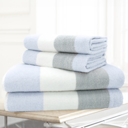 Velosso Weston Blue Strip Hand Towel Set of 2 - Wilko - thumbnail 3