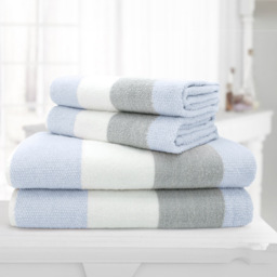 Velosso Weston Blue Strip Hand Towel Set of 2 - Wilko - thumbnail 5